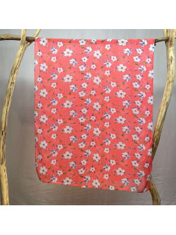 Écharpe En Soie Finement Fleuries Rose Fuchsia Pastel De 180cm x 70cm Demi Saisons Premium