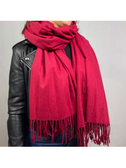 Écharpe En Cachemire Rouge Vif Premium