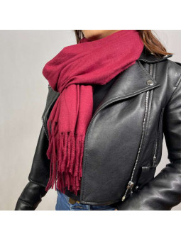 Écharpe En Cachemire Rouge Bordeaux Premium