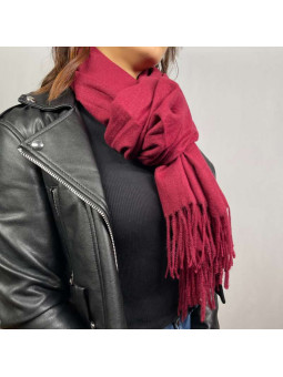 Écharpe En Cachemire Rouge Bordeaux Premium