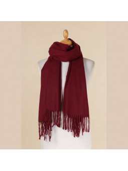 Écharpe En Cachemire Rouge Bordeaux Premium