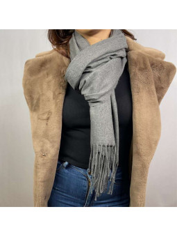 Écharpe En Cachemire Gris Bonifacio Premium