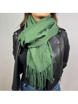 Écharpe En Cachemire Vert Sapin Premium De 70x180cm