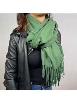 Écharpe En Cachemire Vert Sapin Premium De 70x180cm