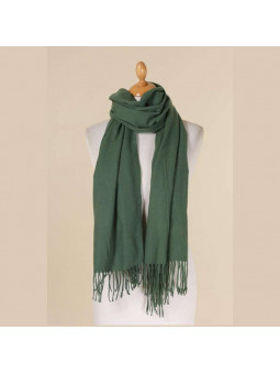 Écharpe En Cachemire Vert Sapin Premium De 70x180cm