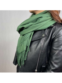 Écharpe En Cachemire Vert Sapin Premium De 70x180cm