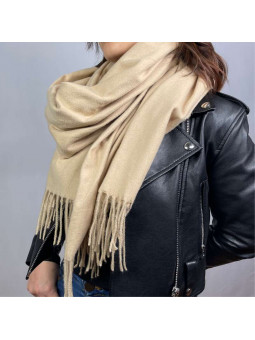 Écharpe En Cachemire Beige Premium De 70x180cm