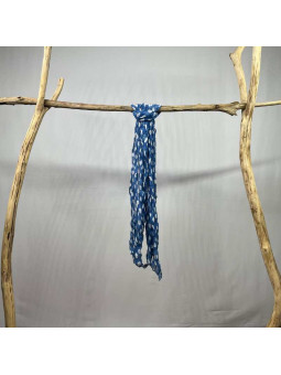 Fine Écharpe Bleu Aux Imprimés De Pois Blanc De 180cm x 50cm