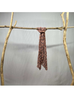 Fine Écharpe Corail Aux Imprimés De Pois Violet De 180cm x 50cm