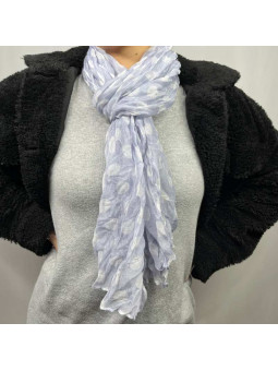 Fine Écharpe Lilas Aux Imprimés De Pois Blanc De 180cm x 50cm