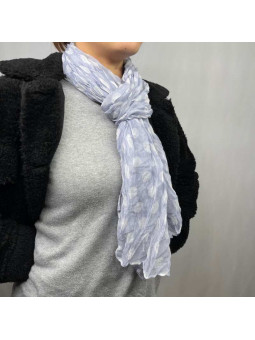 Fine Écharpe Lilas Aux Imprimés De Pois Blanc De 180cm x 50cm