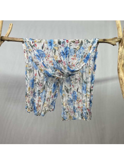 Écharpe Aux Motifs Printaniers Rouge Et Verte Fleuris