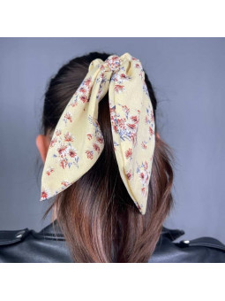 Foulard Pour Cheveux Beige Aux Petites Fleurs Délicates