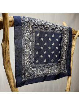Bandana 55 cm Bleu Roi Aux Motif Paisley Original
