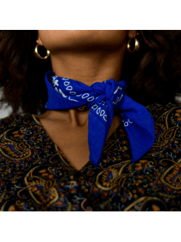 Bandana 55 cm Bleu Roi Aux Motif Paisley Original