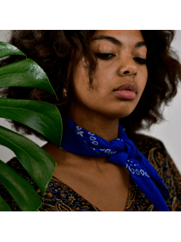 Bandana 55 cm Bleu Roi Aux Motif Paisley Original