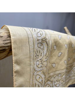 Bandana 55 cm Blond Crème Motif Paisley Original