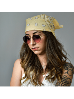 Bandana 55 cm Blond Crème Motif Paisley Original