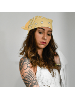 Bandana 55 cm Blond Crème Motif Paisley Original