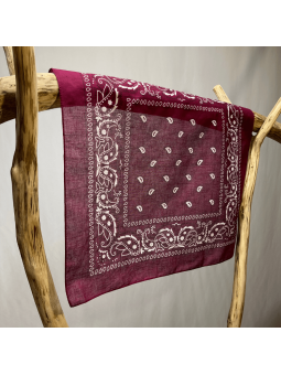 Bandana 55 cm Violet Prune Intense Au Motif Paisley Original