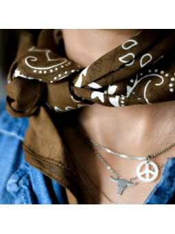 Bandana 55 cm Chocolat Au Motif Paisley Original