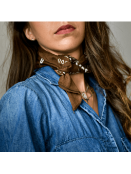 Bandana 55 cm Chocolat Au Motif Paisley Original