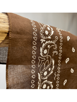 Bandana 55 cm Chocolat Au Motif Paisley Original