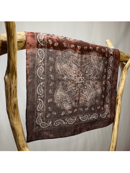 Bandana 55 cm Dégradé de Chocolat Au Motif Cachemire Original