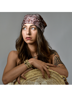 Bandana 55 cm Dégradé de Chocolat Au Motif Cachemire Original