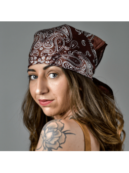 Bandana 55 cm Dégradé de Chocolat Au Motif Cachemire Original