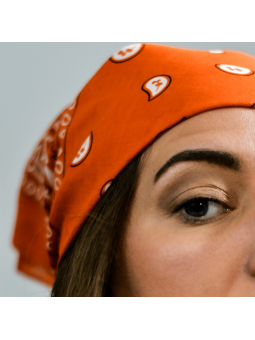 Bandana 55 cm Orange Profond Au Motif Paisley Original