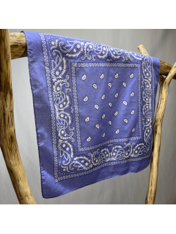 Bandana 55 cm Violet Lilas Au Motif Paisley Original