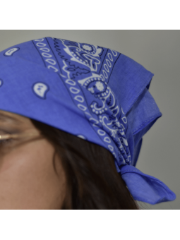 Bandana 55 cm Violet Lilas Au Motif Paisley Original