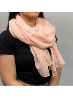 Écharpe 180 cm Douce Uni Aux Couleurs Rose Saumon