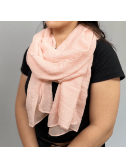 Écharpe 180 cm Douce Uni Aux Couleurs Rose Saumon