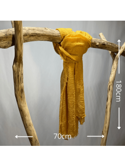 Écharpe 180 cm Douce Uni Aux Couleurs Jaune Moutarde