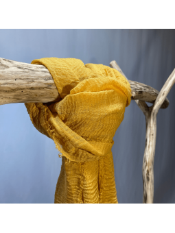 Écharpe 180 cm Douce Uni Aux Couleurs Jaune Moutarde