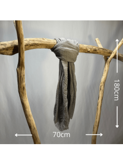 Écharpe 180 cm Douce Uni Aux Couleurs Gris Bonifacio Premium