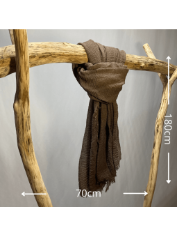 Écharpe 180 cm Douce Uni Aux Couleurs Chocolat Profond Premium