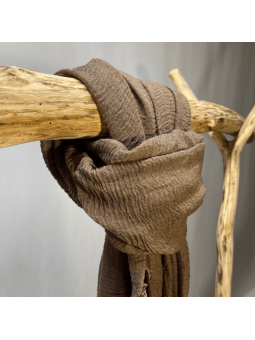 Écharpe 180 cm Douce Uni Aux Couleurs Chocolat Profond Premium