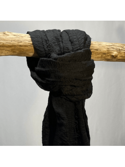 Écharpe 180 cm Douce Uni De Couleurs Noir Intense Premium