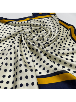 Foulard Motif Petit Point Bleu