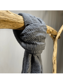 Écharpe 180 cm Douce Uni Aux Couleurs Gris Bleutée