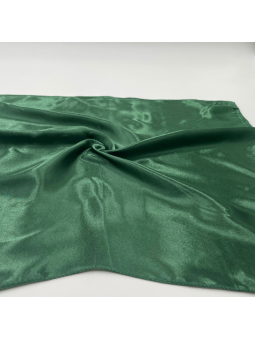 Petit Foulard Carré Monochrome Vert Sapin De 50 cm Satiné Et Brillant